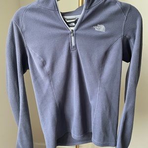 grape north face fleece quarter zip